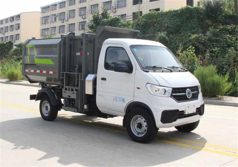 东风牌小型挂桶纯电动垃圾车-东风新能源小型挂桶垃圾车