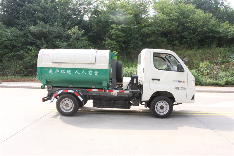 福田纯电动小型勾臂垃圾车-福田小型新能源勾臂垃圾车