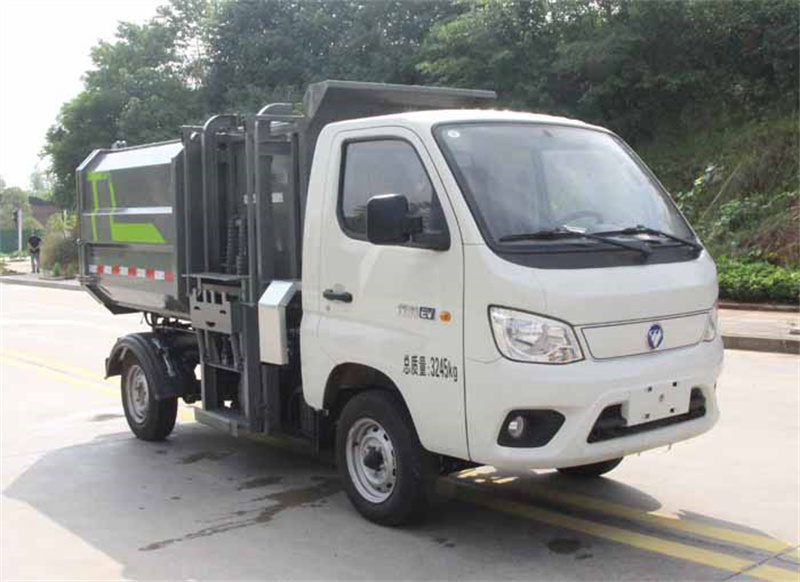 福田纯电动小型挂桶垃圾车-福田小型挂桶新能源垃圾车