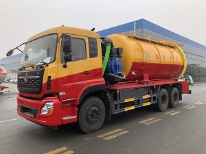 东风天龙后双桥清洗吸污车