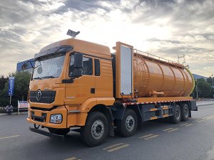 陕汽德龙前四后八清洗吸污车